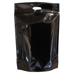 Stand-up pouch with handle - shiny black - 300x500+{75+75} mm (8 ltr)