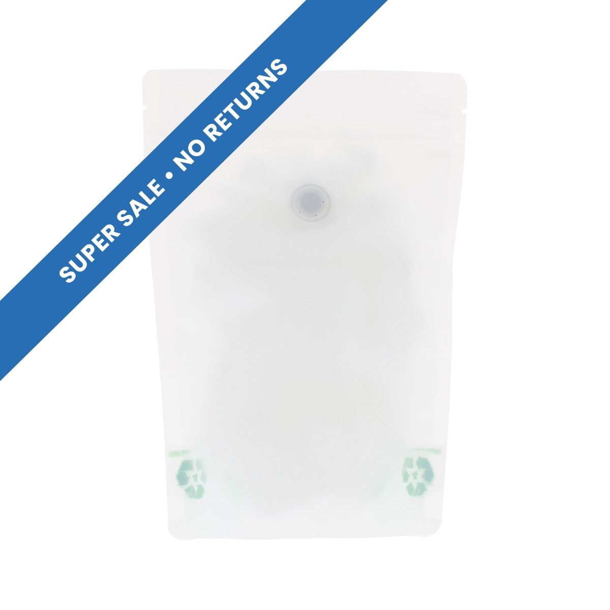 Coffee pouch with Paper Feel Varnish - white - 1 kg (235x345+{60+60} mm)